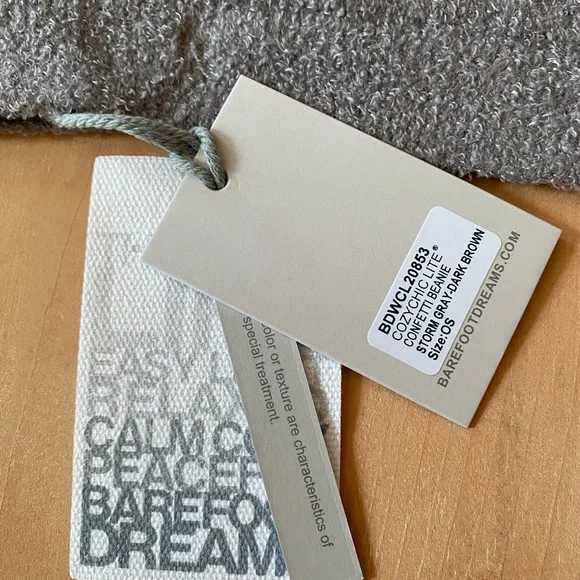 Barefoot Dreams CozyChic Lite Confetti Beanie Storm Gray Winter Hat NEW - Picture 4 of 5